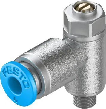 FESTO 193138 — Дроссель пневматический Festo 193138 GRLA-M5-QS-4-D с обратным клапаном алюминий резьба/цанга M5
